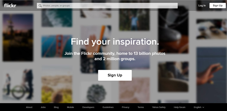 Flickr photo sharing site