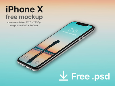 iPhone X perspective mockup