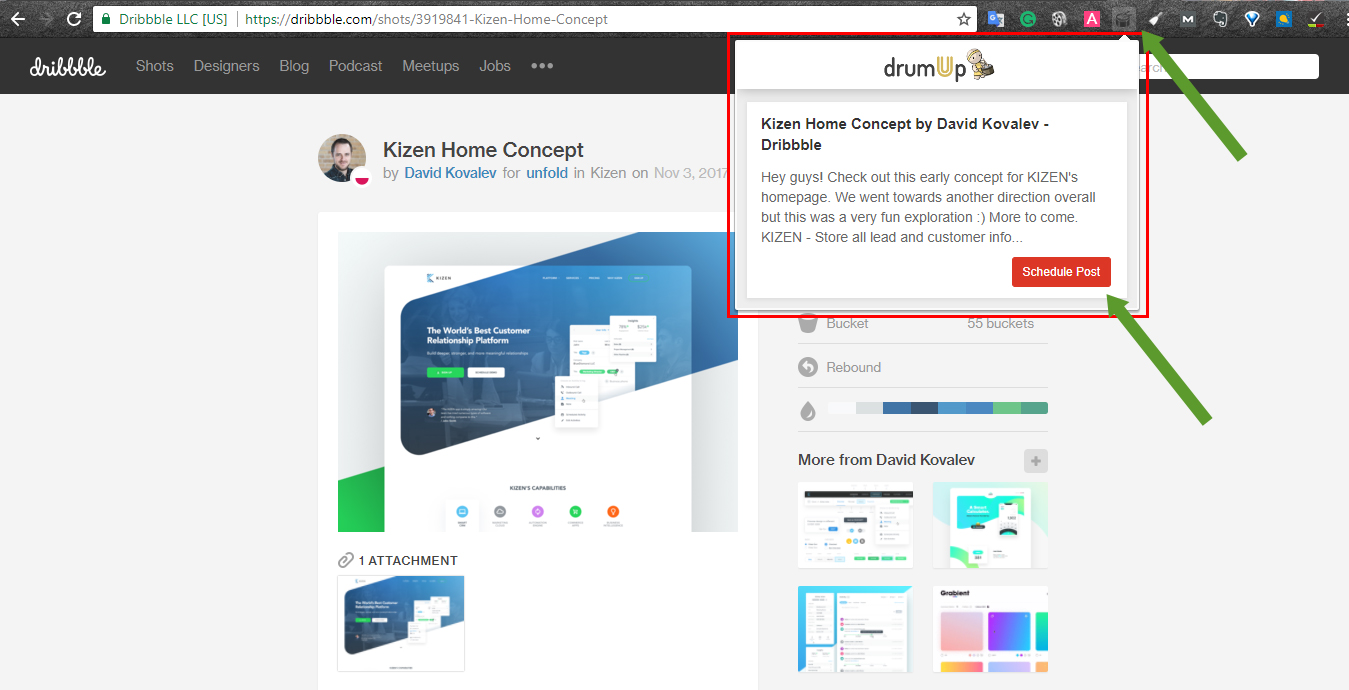 drumup chrome extension