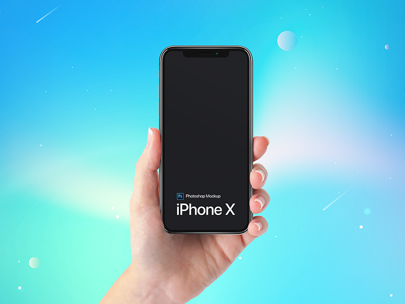 Free iPhone X on Hand Mockup