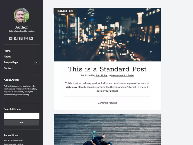 free simple wordpress blog themes