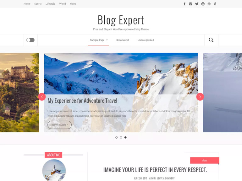 free wordpress themes for a blog