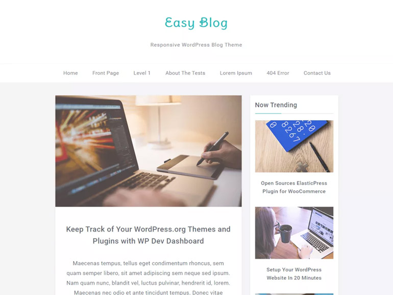 blog wordpress themes simple