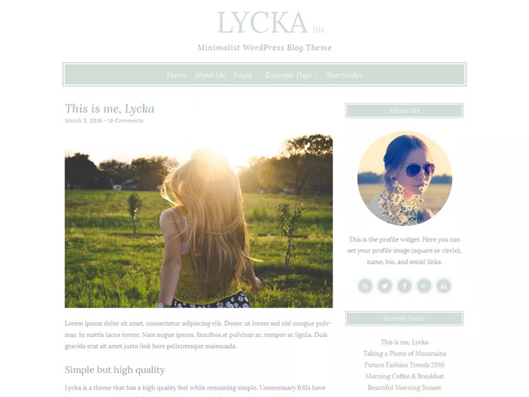 wordpress personal blog themes