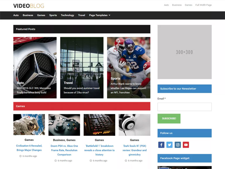 best video blog wordpress themes