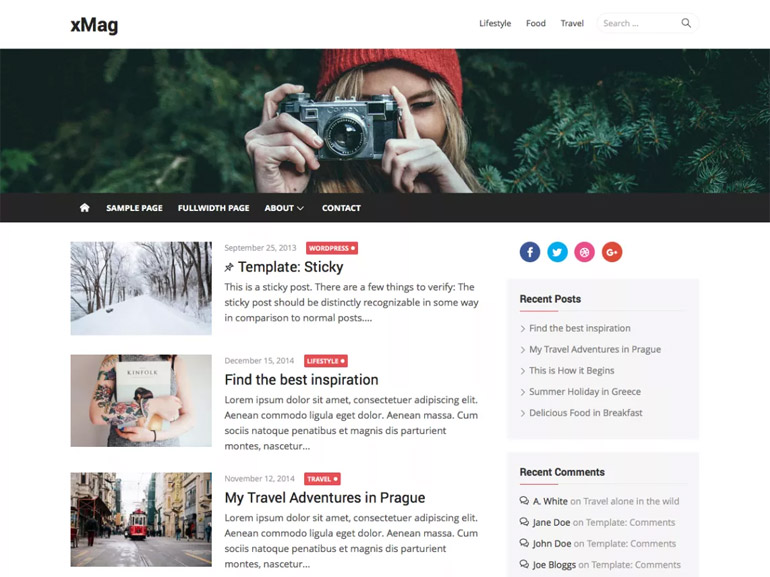 free simple wordpress blog themes