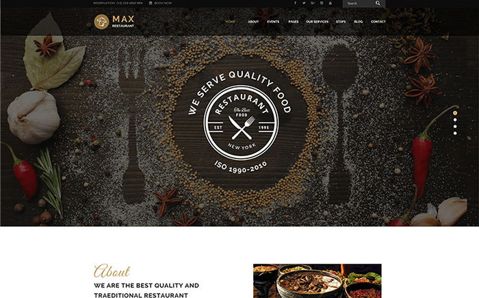 Max - Restaurant WordPress Theme