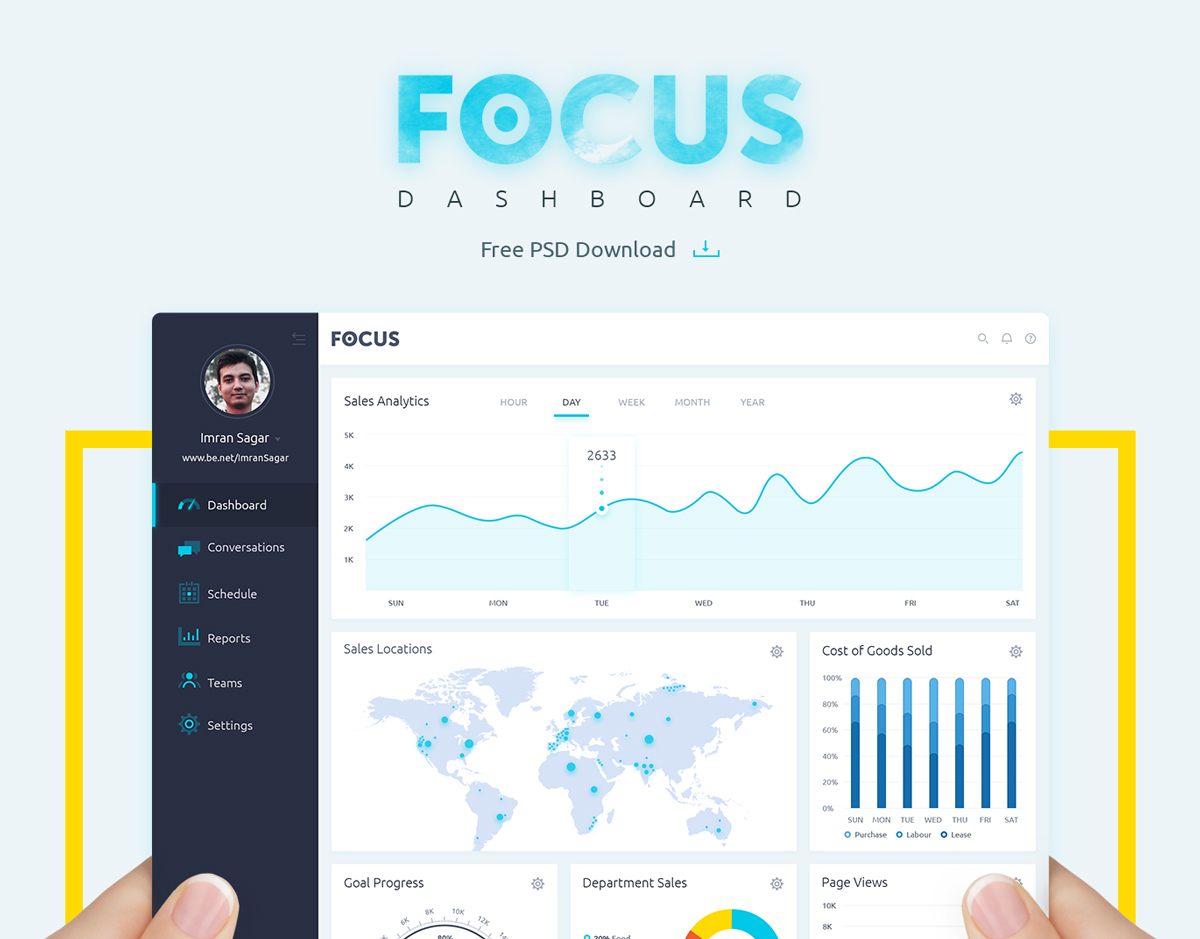 free dashboard design PSD