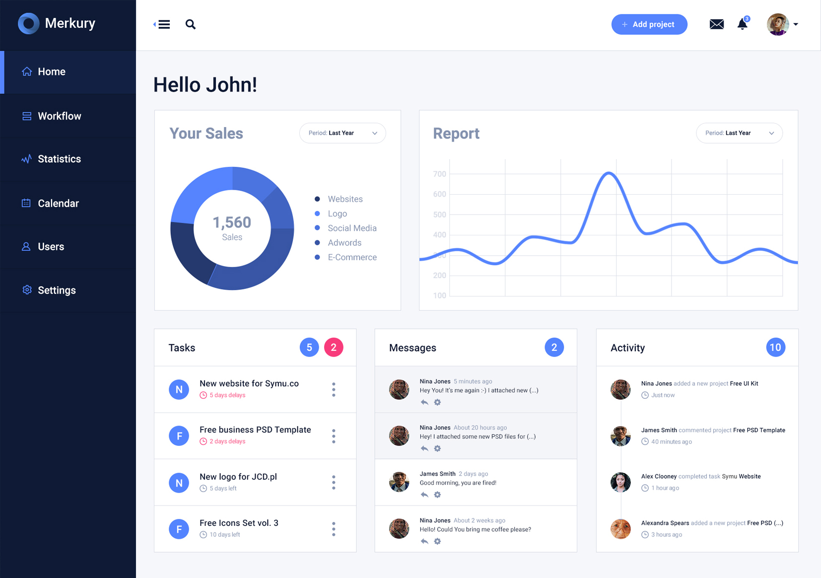 Merkury Free Dashboard PSD