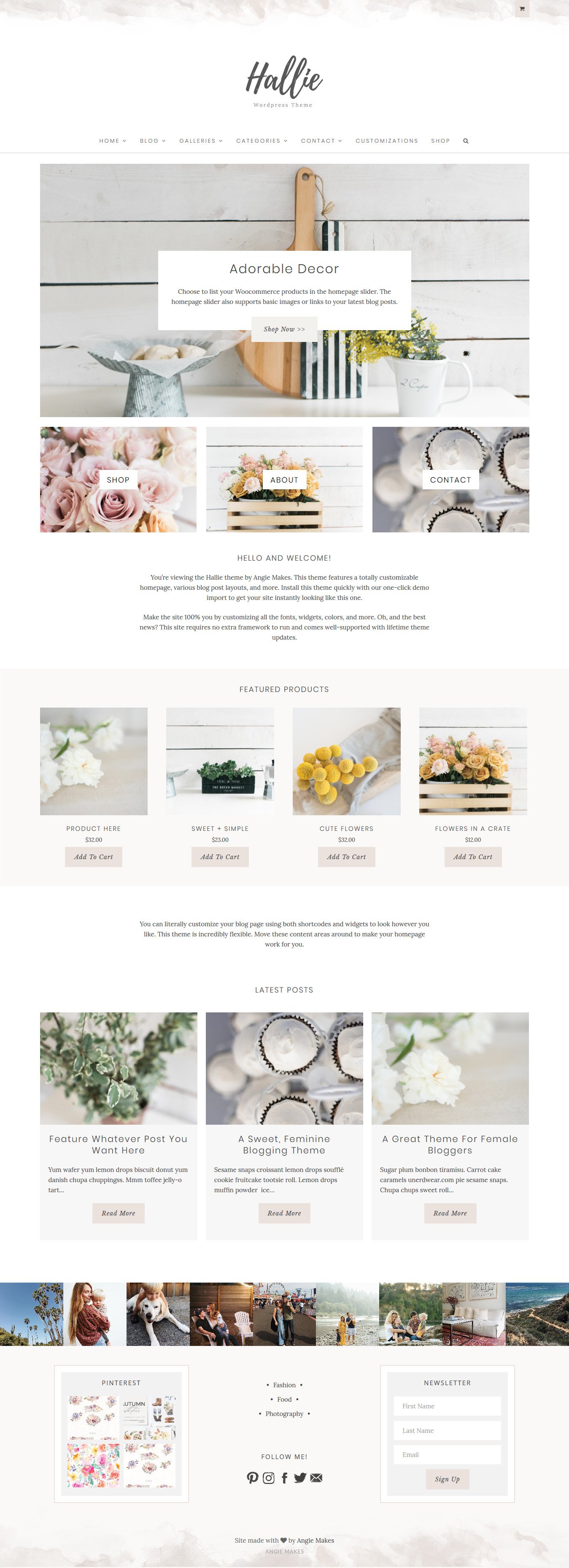 The Hallie Feminine WordPress Theme