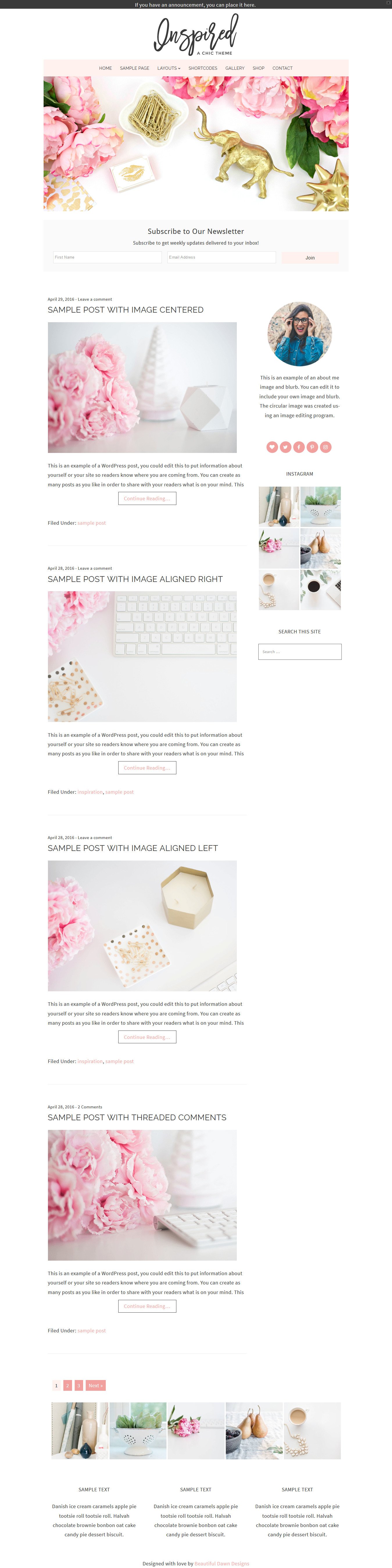 Inspired Feminine WordPress Theme