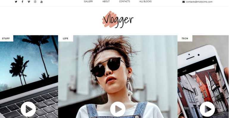 Vlogger Landing Page Template