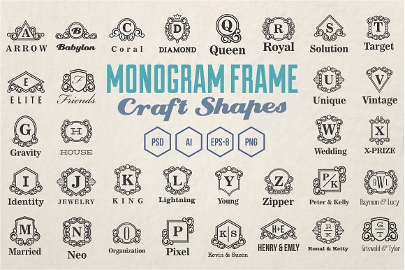Monogram Frames Craft Shapes