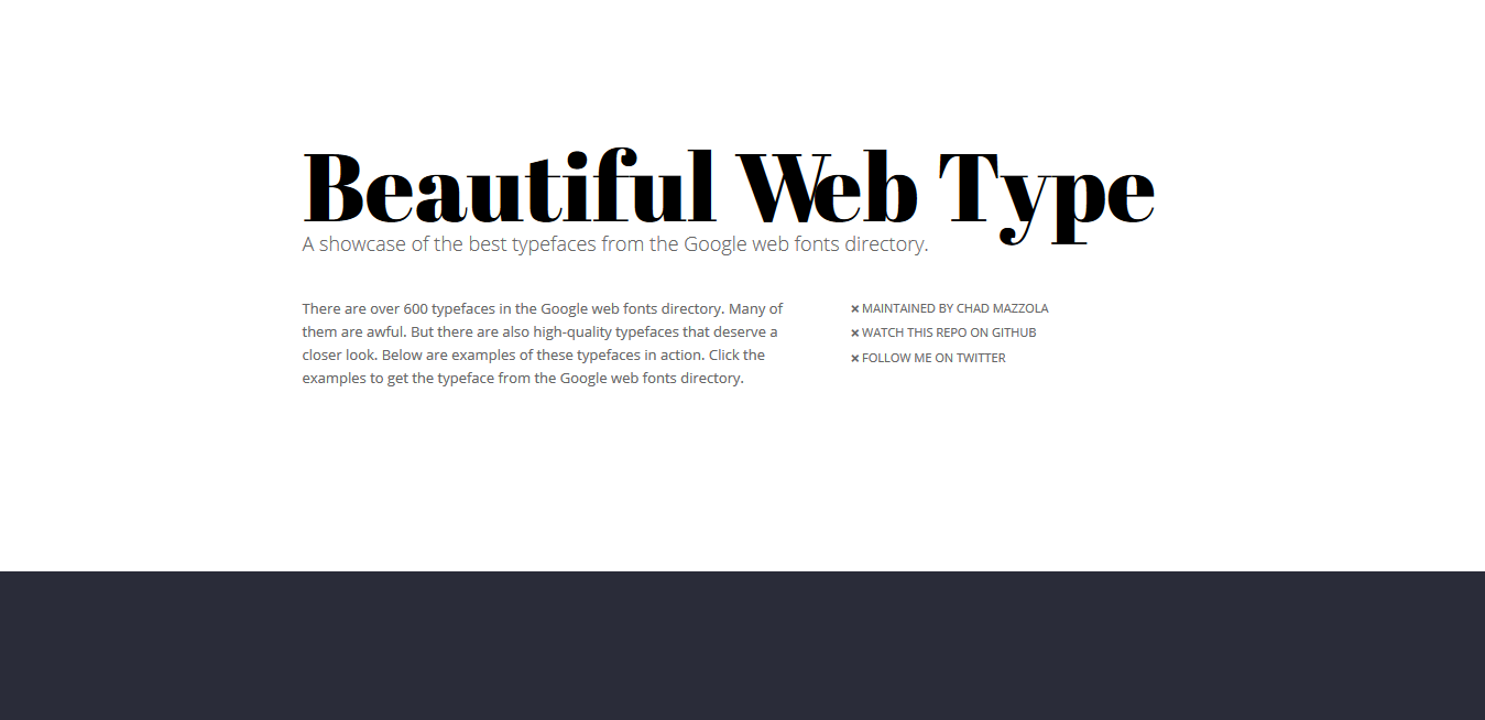 Beautiful web type