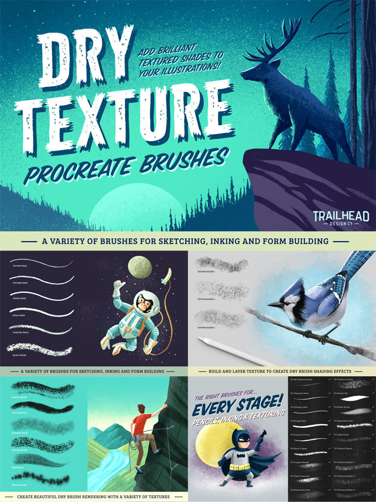 Dry Texture Brushes for Procreate