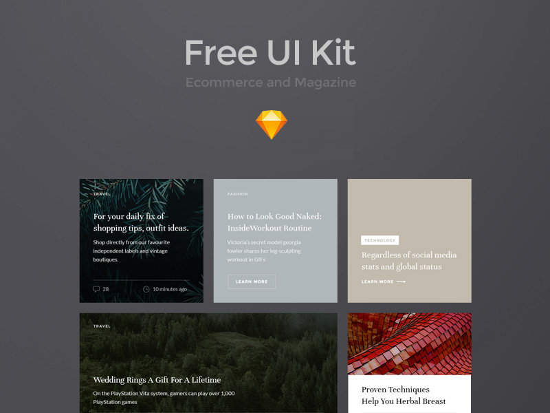 Free-Ecommerce sketch UI Kit