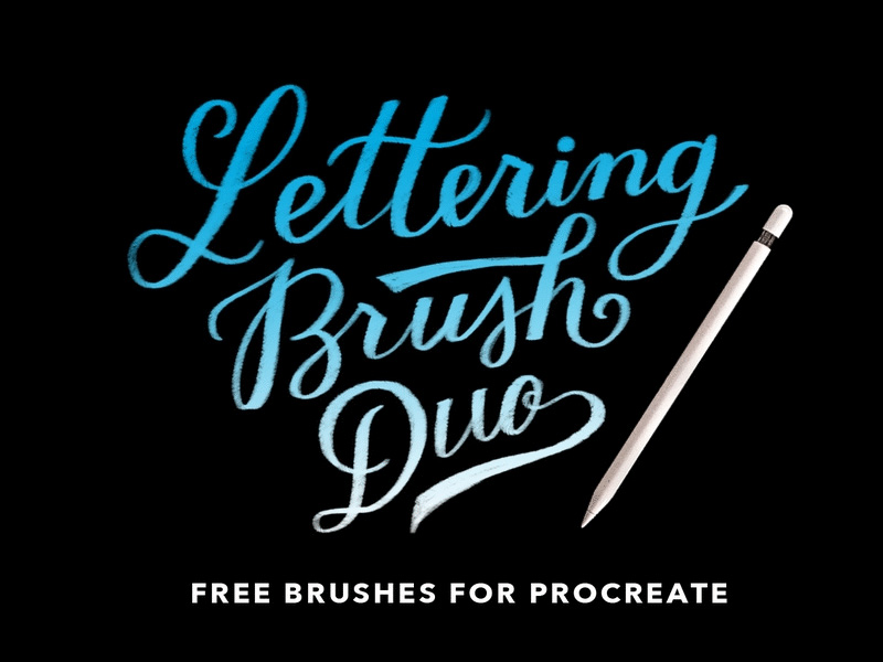 Free Procreate Lettering Brush Duo