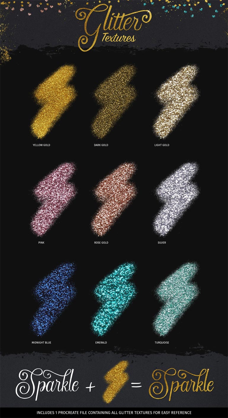 Glitter and Foil Kit for Procreate