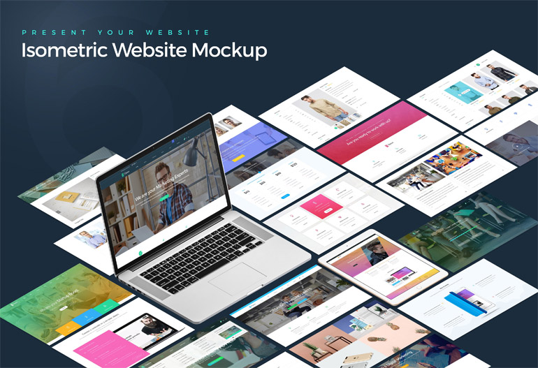 Isometric Website Mockup