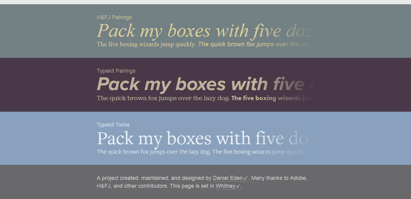 Font pairing tools