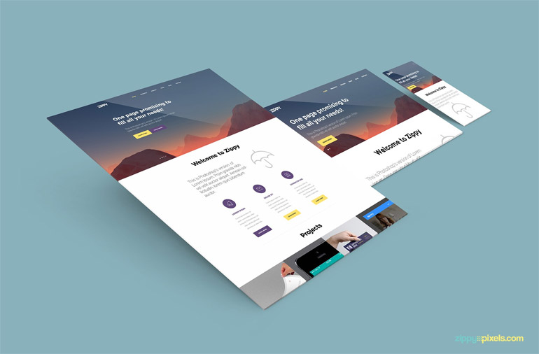 Beautiful Free Perspective Website Mockup