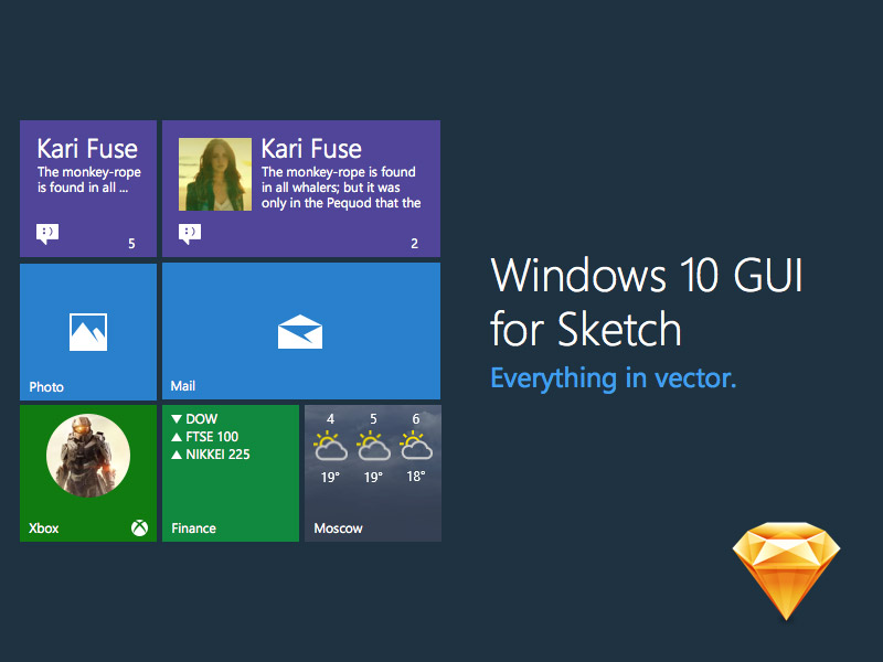 Windows 10 UI Kit for Sketch