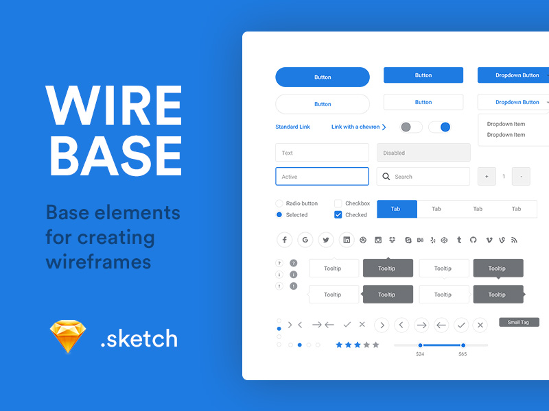 Wirebase sketch ui kit free