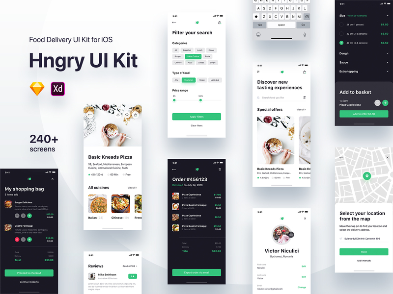 Food Delivery sketch UI Kit Update