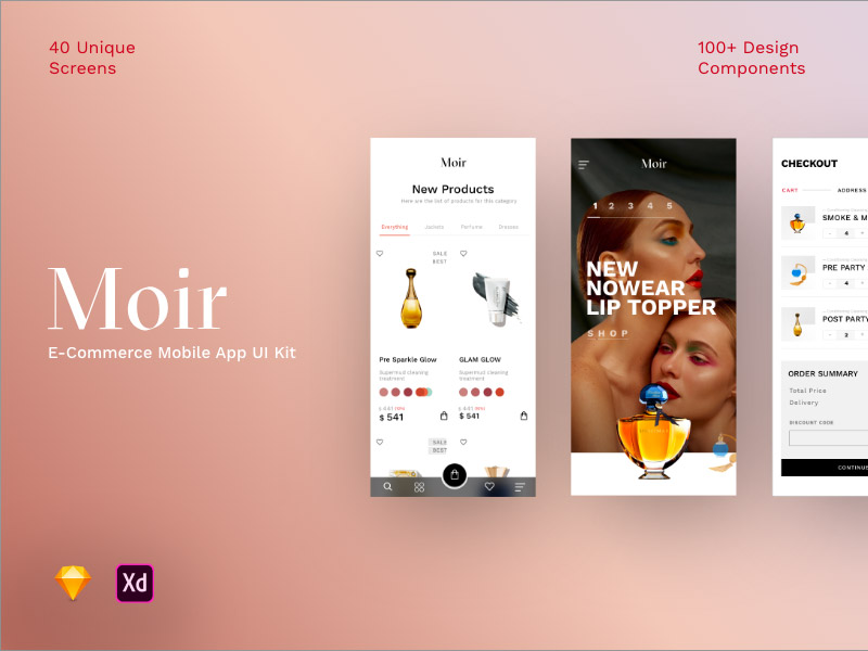 ecommerce mobile sketch app ui kit