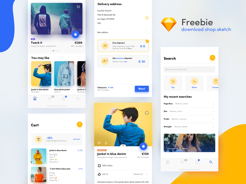 sketch UI shop kit - freebie