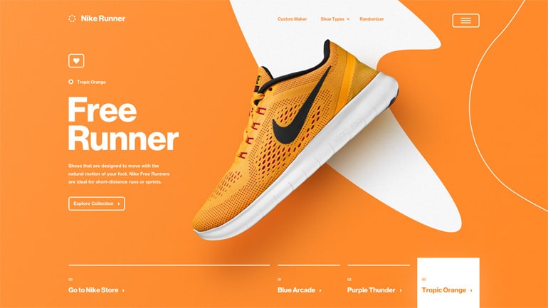 shoe store website design
