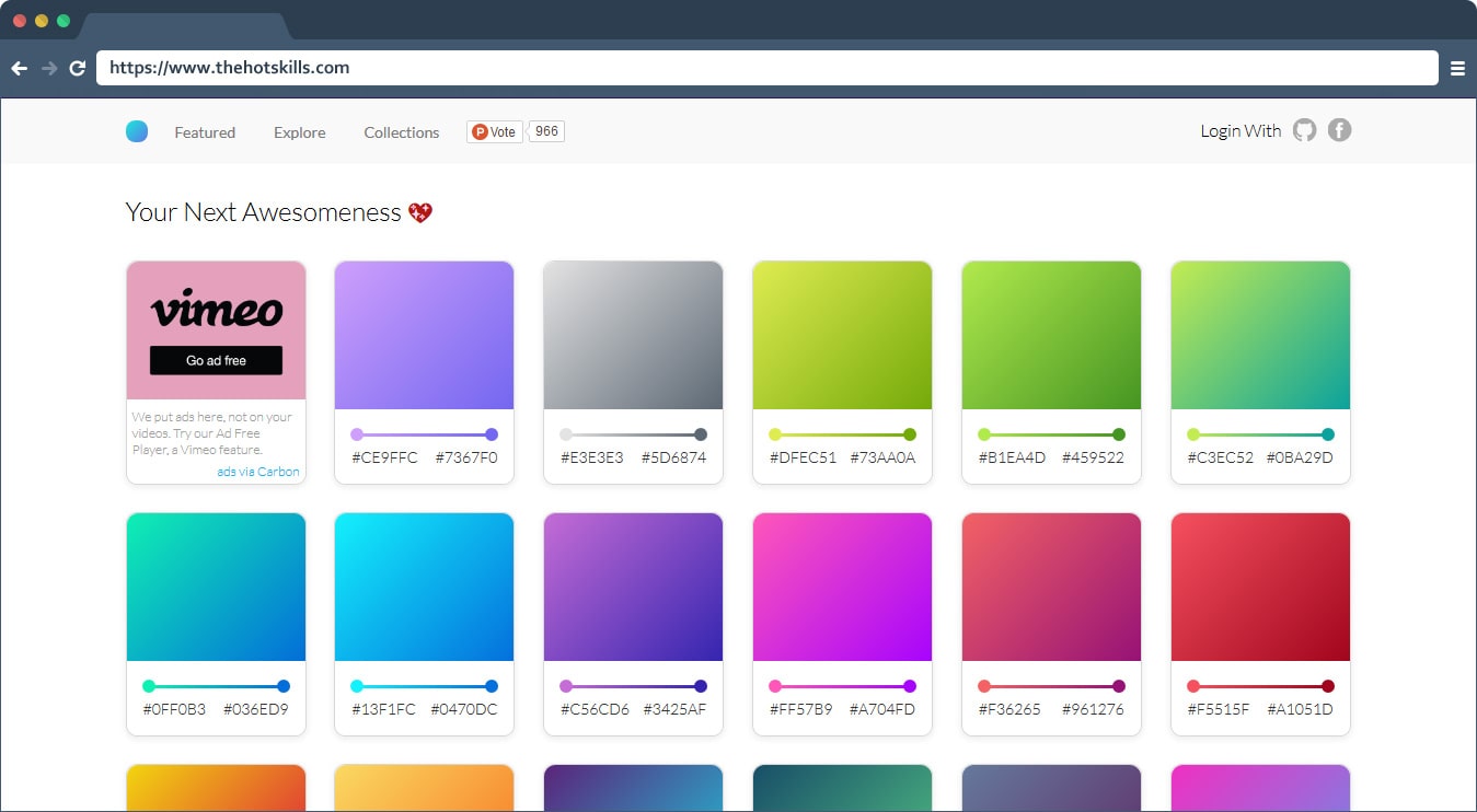 Готовые градиенты CSS