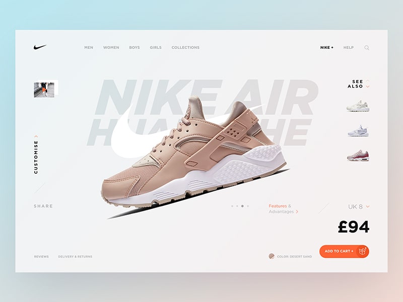 Nike web design