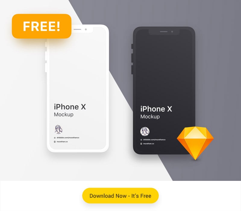 iphone x mockup free sketch