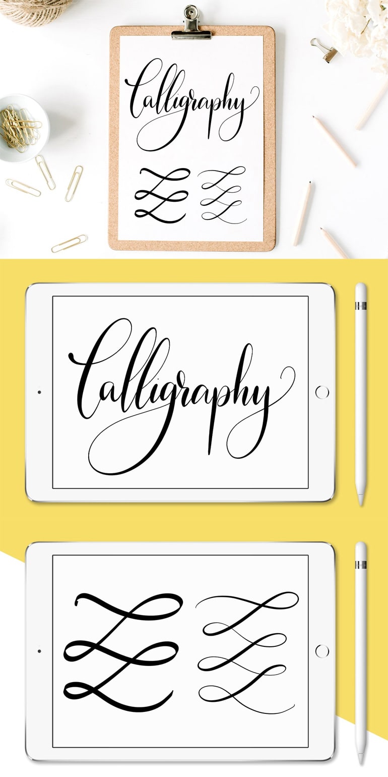 Procreate Calligraphy Brushes Nibs