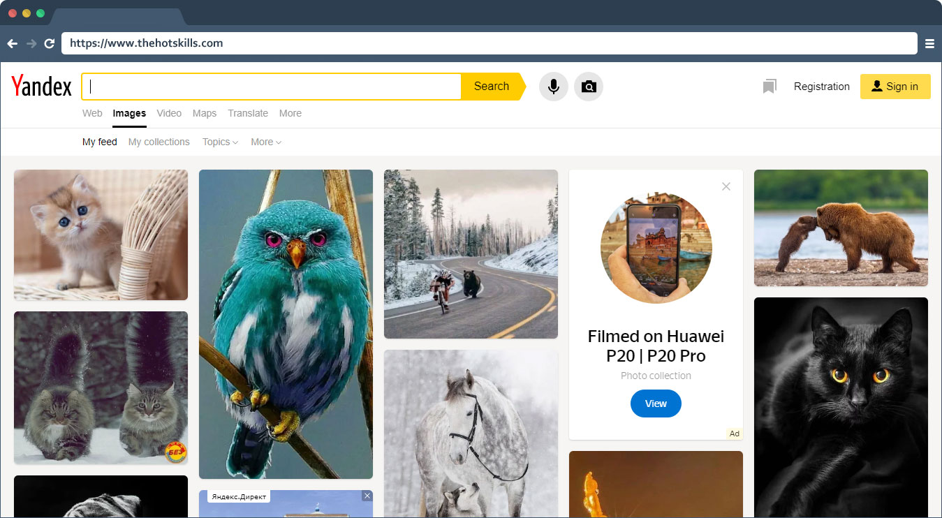 yandex image searching tool