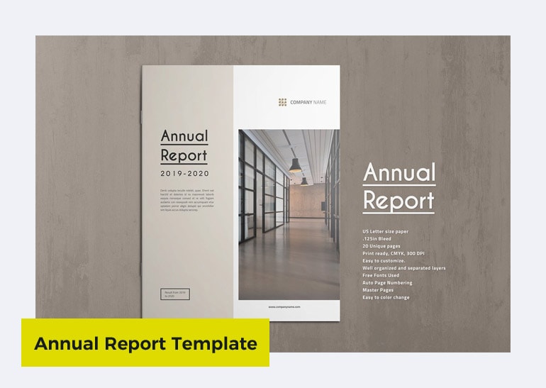 annual report template indesign