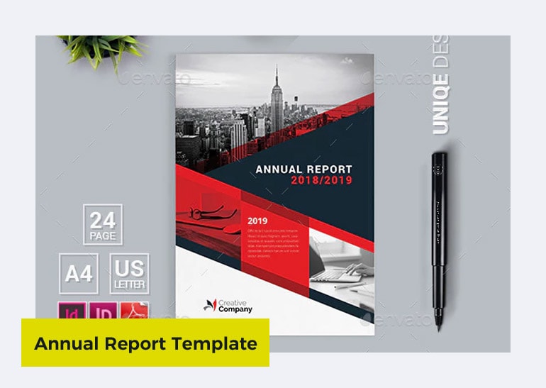 annual report template indesign