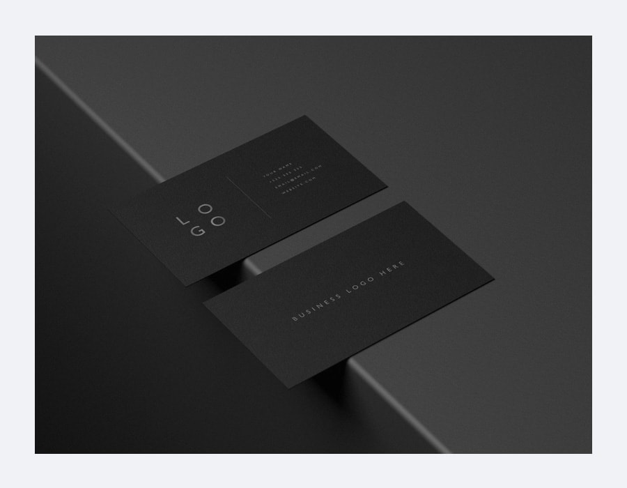 Black Business Cards Mockup PSD