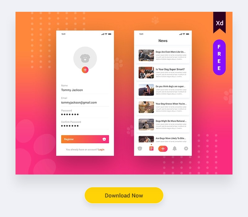 dreamy ui kit for adobe xd download