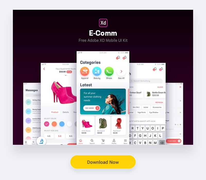 E-Comm Adobe XD UI Kit