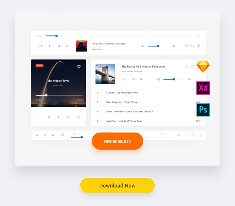 Free Music UI Kit