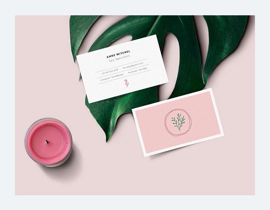 Feminine Business Card Mockup by GraphicsFuel (Rafi) Feminine Business Card Mockup