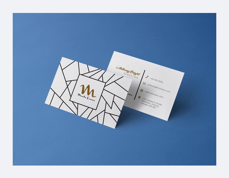 Free Front / Back Business Card Design Template & Mockup PSD by Zee Que | Designbolts Business Card Mockup PSD Free
