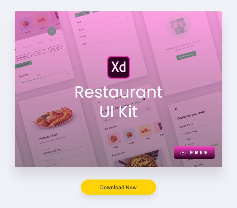 Restaurant UI Kit Freebies