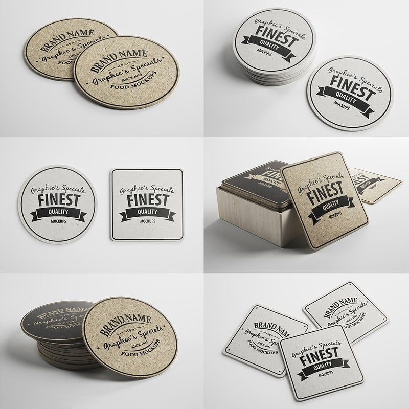 Drink Coaster Mockups Pack