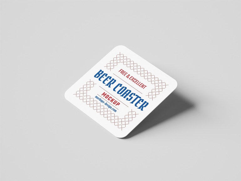 Free beer coaster mockup