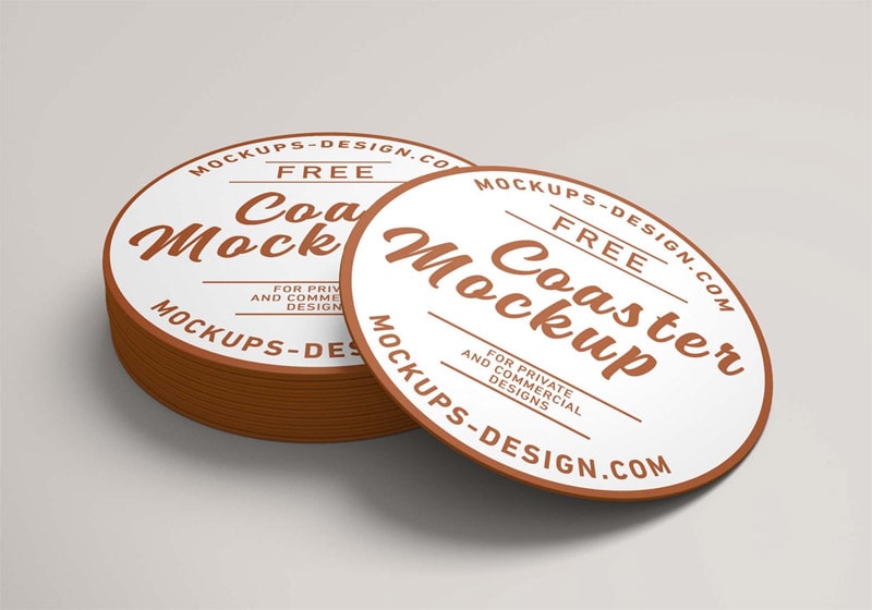 Free Round Coaster Mockup (PSD)