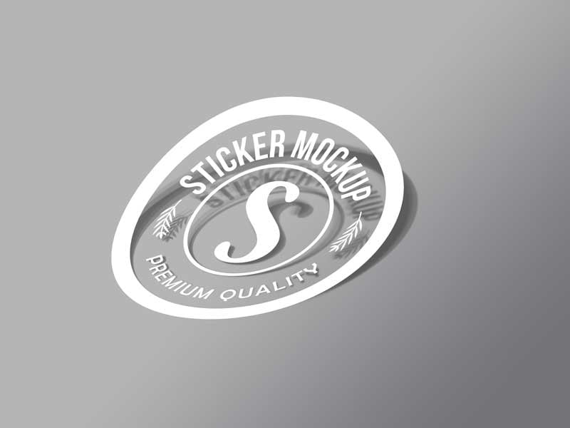 Free Sticker Mockup PSD