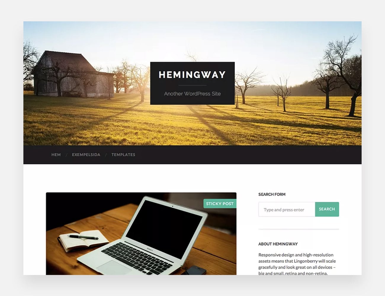 Hemingway Free WordPress Themes for Writers